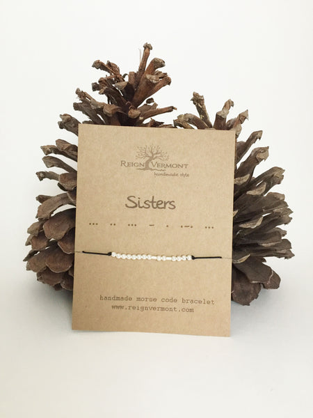 Sisters Morse Code Bracelet