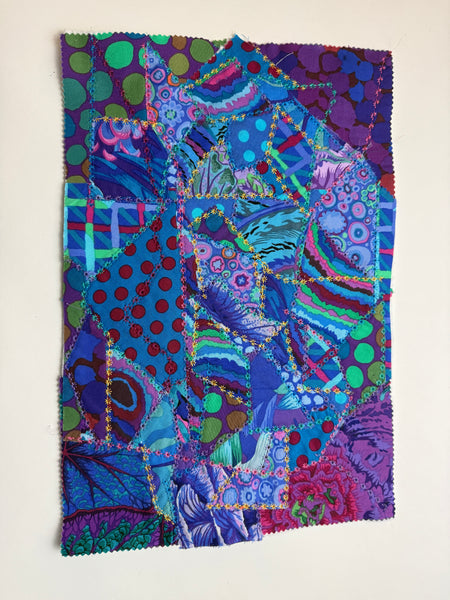 Moody Blues Embellished Fabric