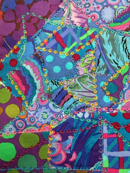 Moody Blues Embellished Fabric