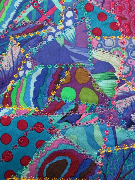 Moody Blues Embellished Fabric