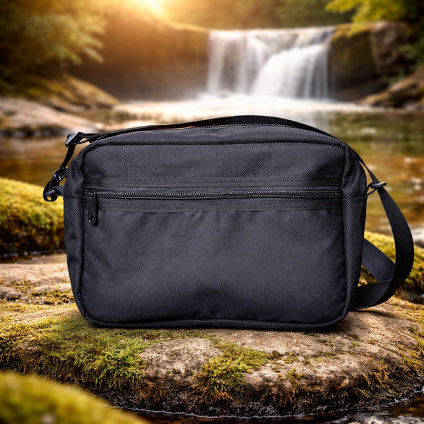 Derby Bag in Black Waxed Cotton Canvas